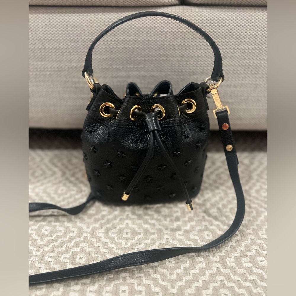 MILLY Mini Bucket Bag Crossbody Bag Purse Black starts